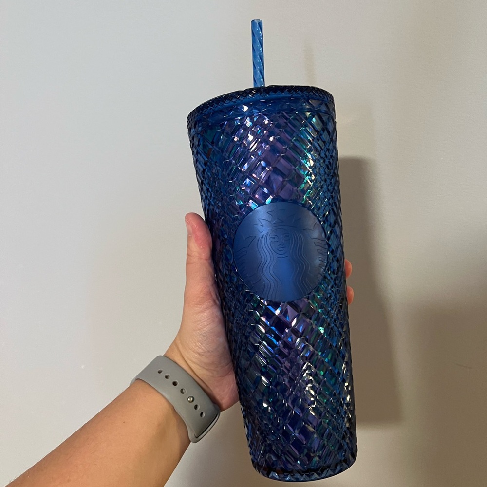 Starbucks Iridescent Blue Tumbler with Straw